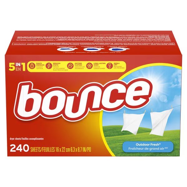 Fabric Softener Sheets, Outdoor Fresh, 240 Sheets/Box, Bounce, Mfr#: 07312